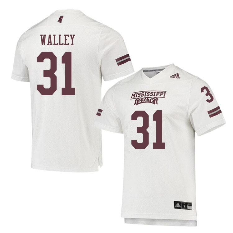 Men #31 Jaden Walley Mississippi State Bulldogs College Football Jerseys Sale-White